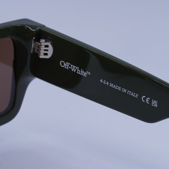 Off-White OERI149 CHESTER 5664 Sunglasses Military Green Square Frame - Picture 7 of 10
